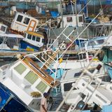 Hurrikan Beryl wirbelt im Juli 2024 auf Barbados zahlreiche Fischerboote durcheinander.