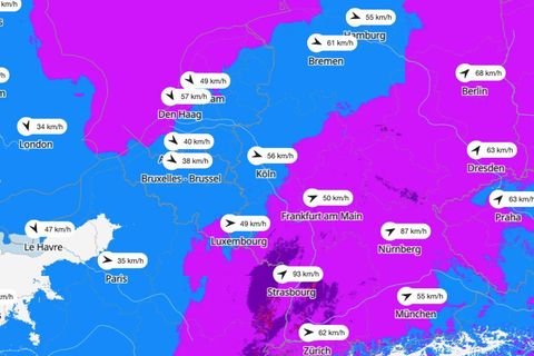 Unwetter Karte Sturm Windböen