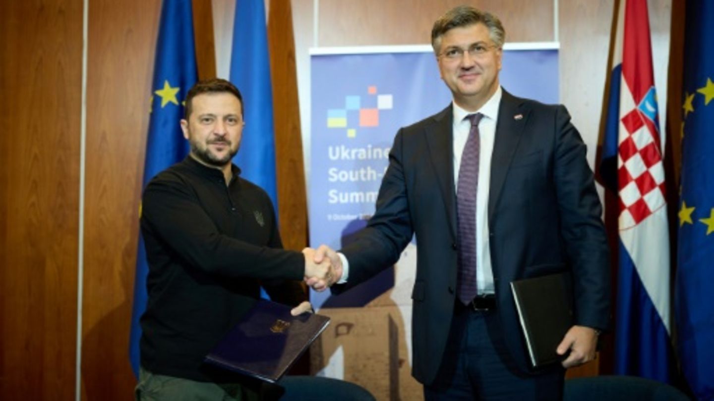 Wolodymyr Selenskyj (links) und Andrej Plenkovic