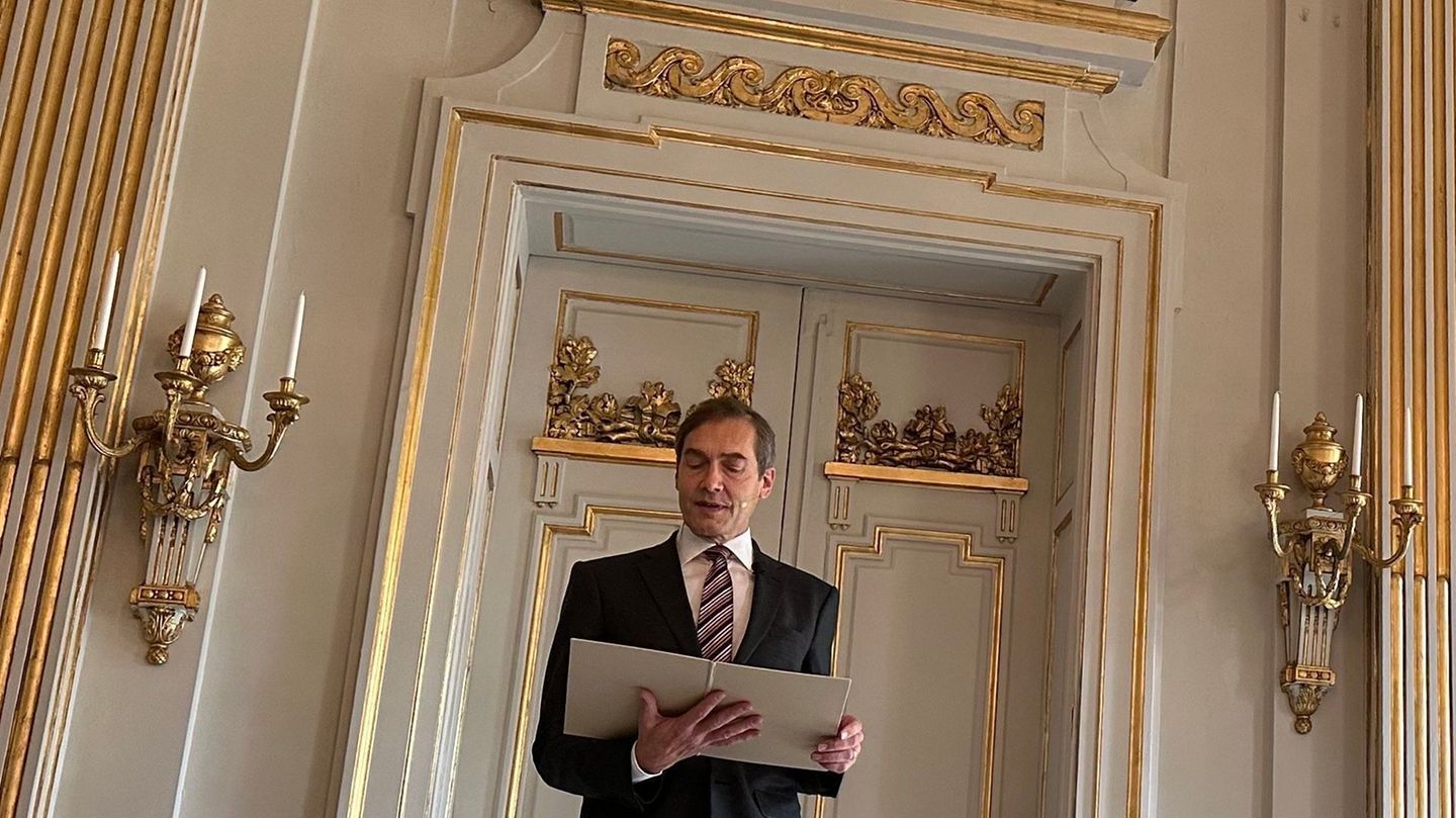 Schwedische Akademie: Mats Malm, Ständiger Sekretär der Schwedischen Akademie, verkündet den Literaturnobelpreisträger 2023 Mats Malm, Ständiger Sekretär der Schwedischen Akademie, verkündet den Literaturnobelpreisträger 2023