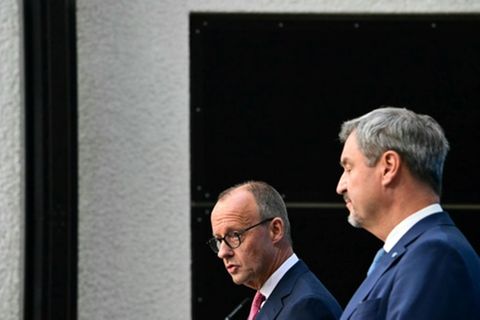 Merz und Söder bei Pressekonferenz