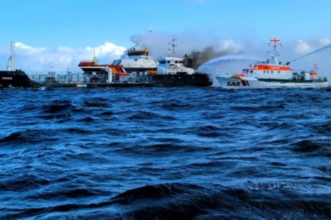 Brennender Tanker "Annika" auf Ostsee