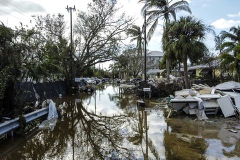 Überschwemmungen in Siesta Key an der Westküste Floridas