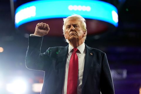 Donald Trump hebt die rechte Faust