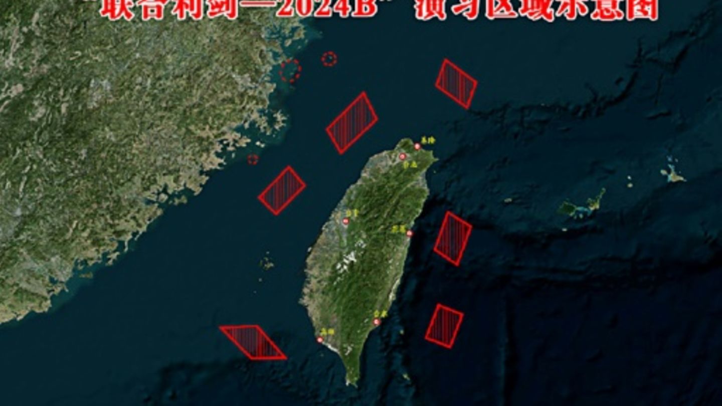 Grafik der chinesischen Volksarmee zu den Übungen vor Taiwan