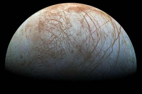 Jupiter-Mond Europa Ende der 90er Jahre von der Sonde Galileo aufgenommen