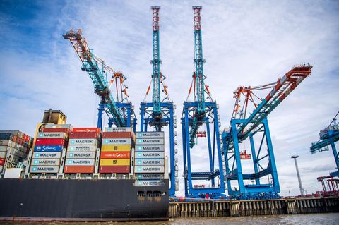 Schwarze Witwe Containerhafen Bremerhaven