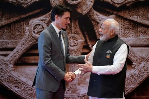 Indiens Premier Modi mit seinem kanadischen Amtskollegen Trudeau