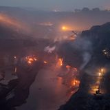 Brennende Kohleminen im Untertagebau