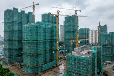 Arbeiten an Wohngebäuden in Ostchina