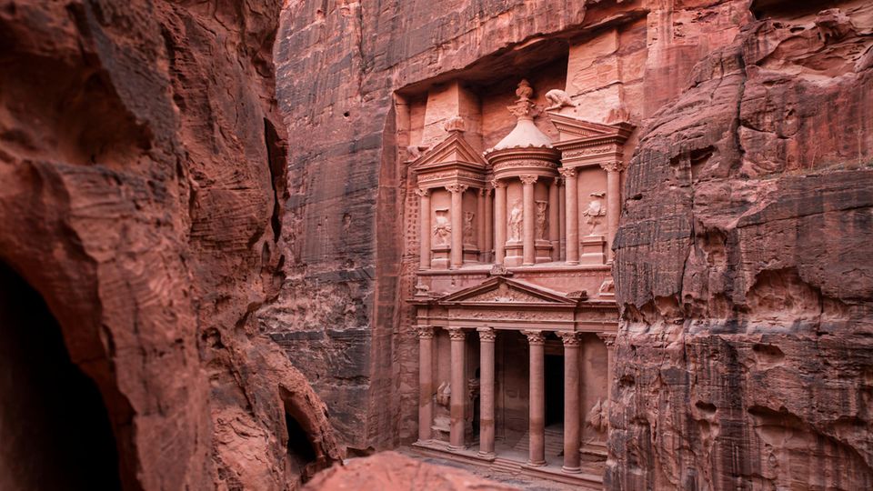 Nahaufnahme von Tempel in Petra