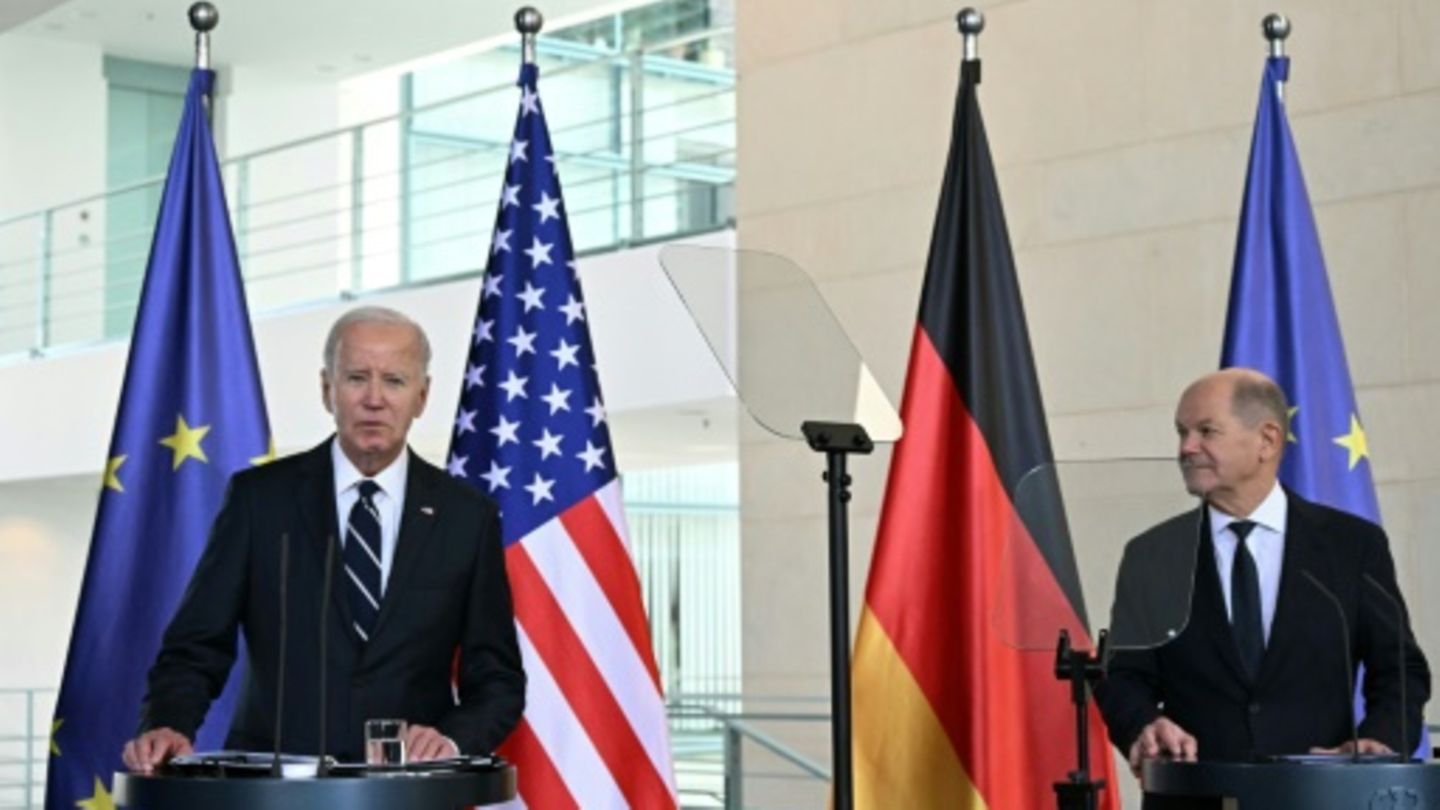 Biden (l.) und Scholz am Freitag in Berlin