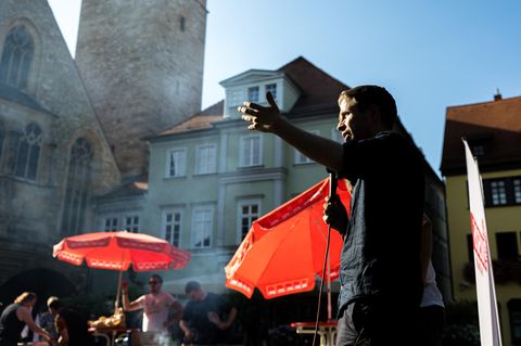 Kevin Kühnert in Erfurt.