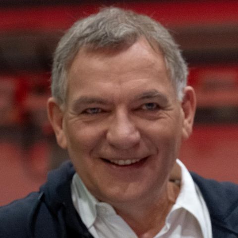 Ines Schwerdtner und Jan van Aken auf dem Linken-Parteitag in Halle (Saale)