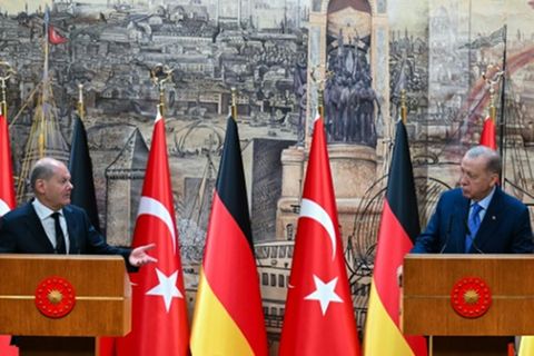 Olaf Scholz (links) und Recep Tayyip Erdogan in Istanbul