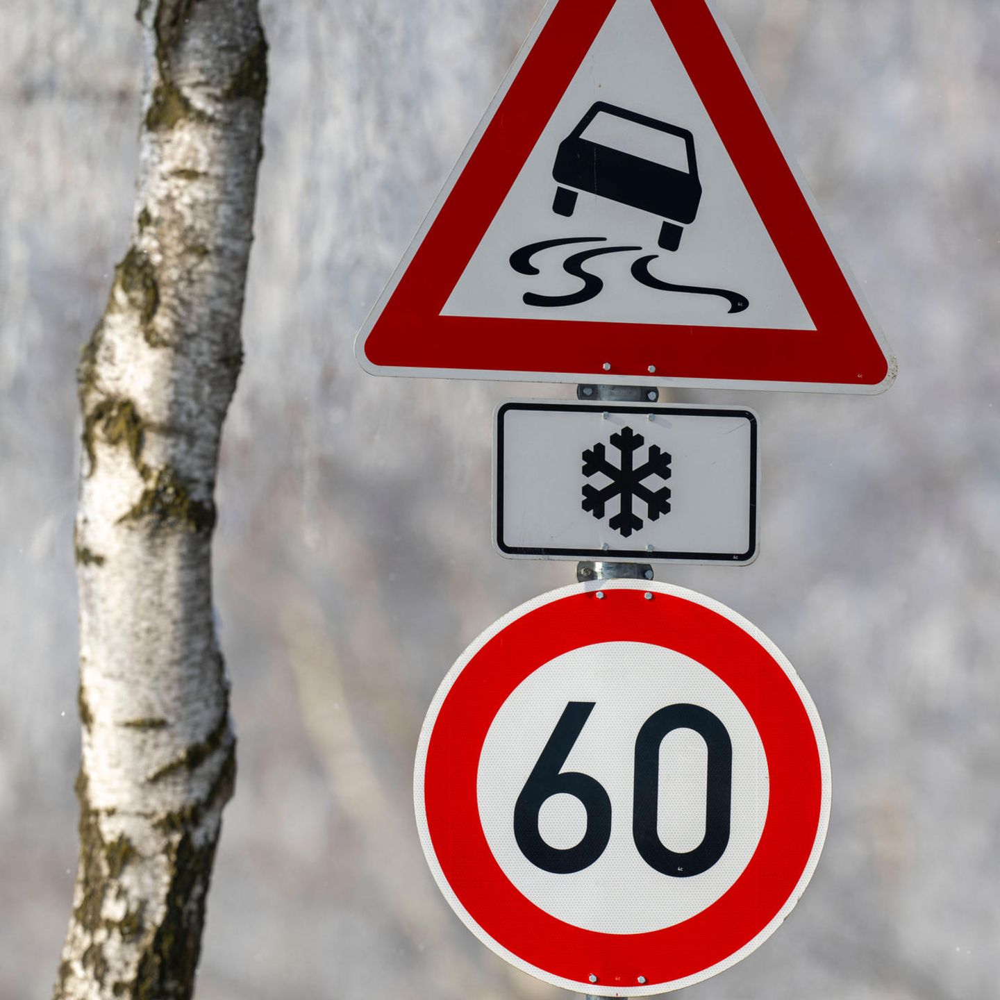 Schneeflocke Tempolimit Verkehrsschild