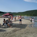 Strandszene in Nordkorea