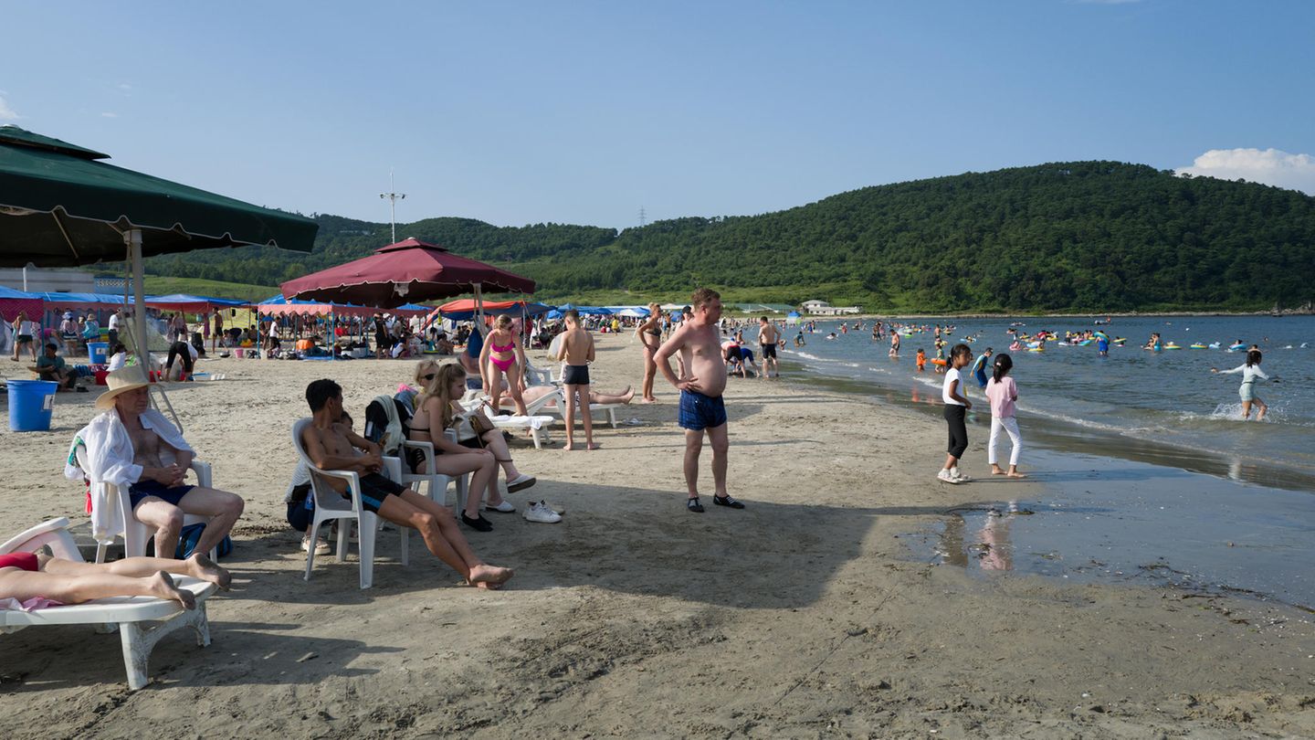 Strandszene in Nordkorea