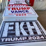 Ein Wahlkamphschild mit Schriftzug "FKH"