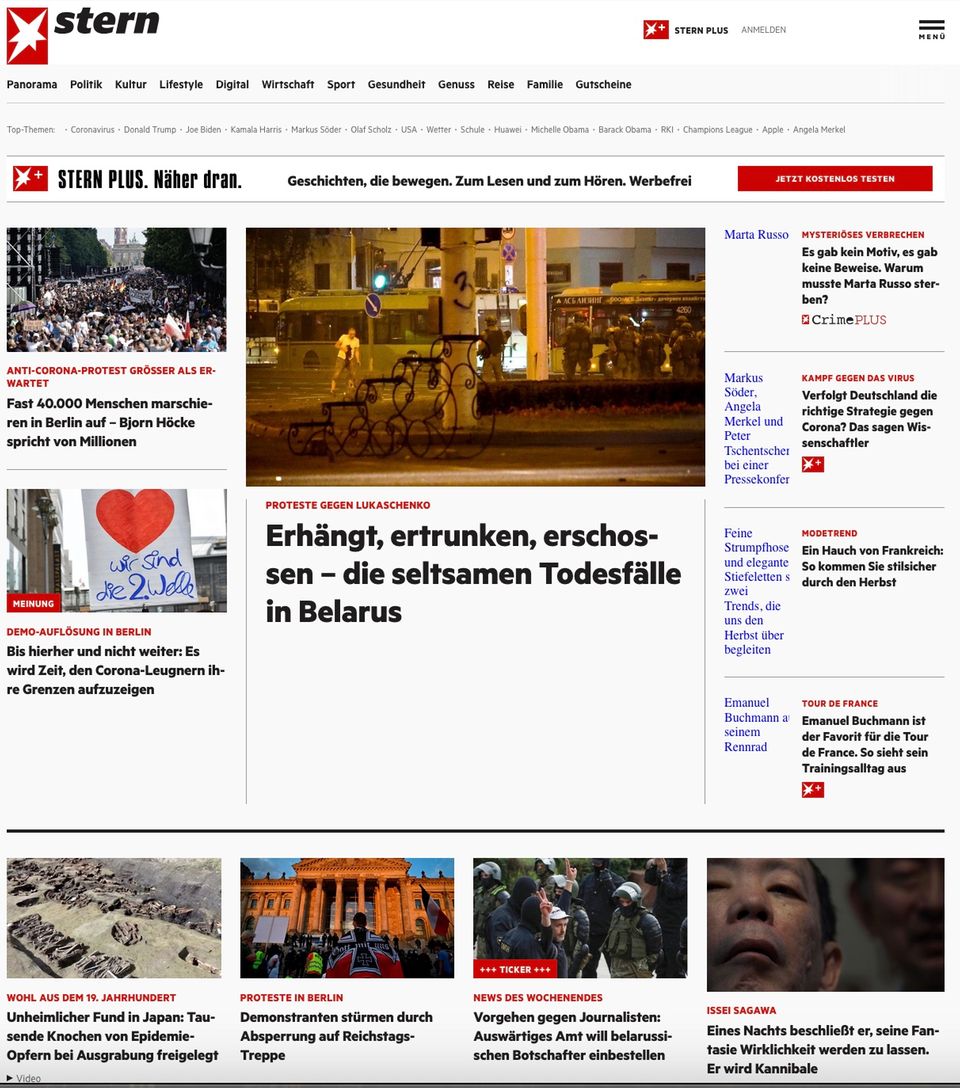August 2020: stern+ ist da