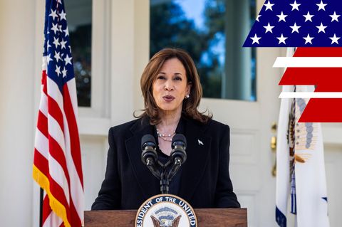 Kamala Harris bei einer Rede im Oktober 2024 in Washington