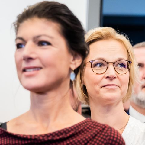 BSW party leader Sahra Wagenknecht and Katja Wolf, BSW top candidate in Thuringia