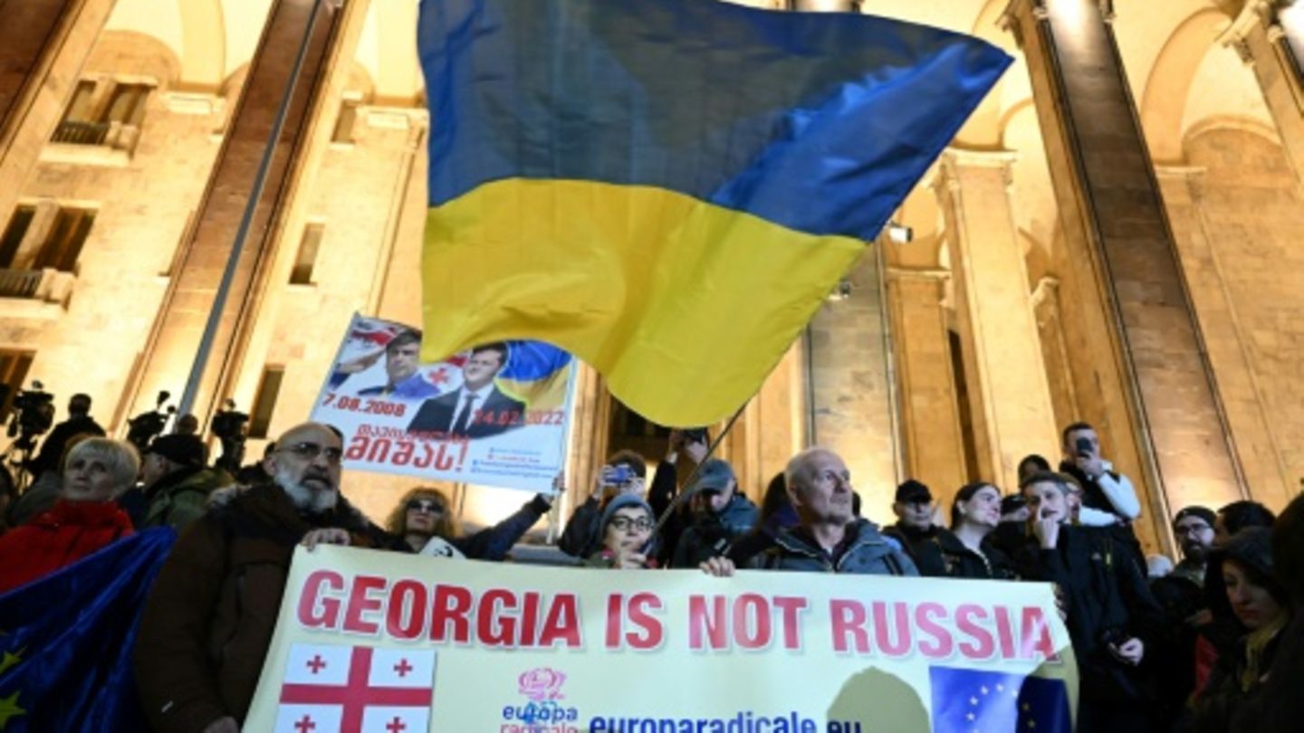 Proteste vor dem Parlament in Tiflis