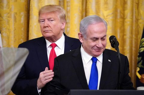 Donald Trump mit Israels Ministerpräsident Benjamin Netanjahu im Weißen Haus in Washington