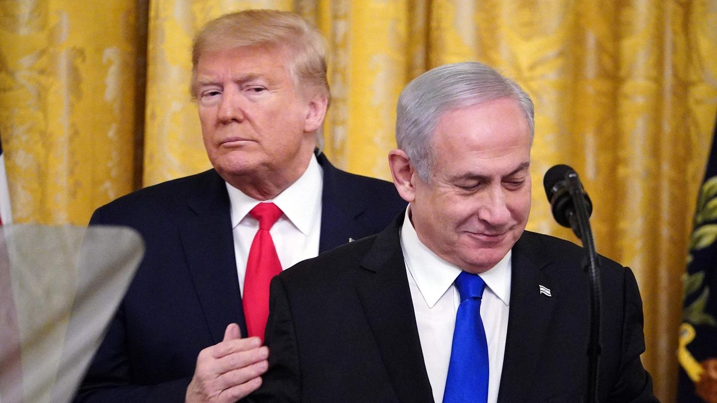 Donald Trump mit Israels Ministerpräsident Benjamin Netanjahu im Weißen Haus in Washington