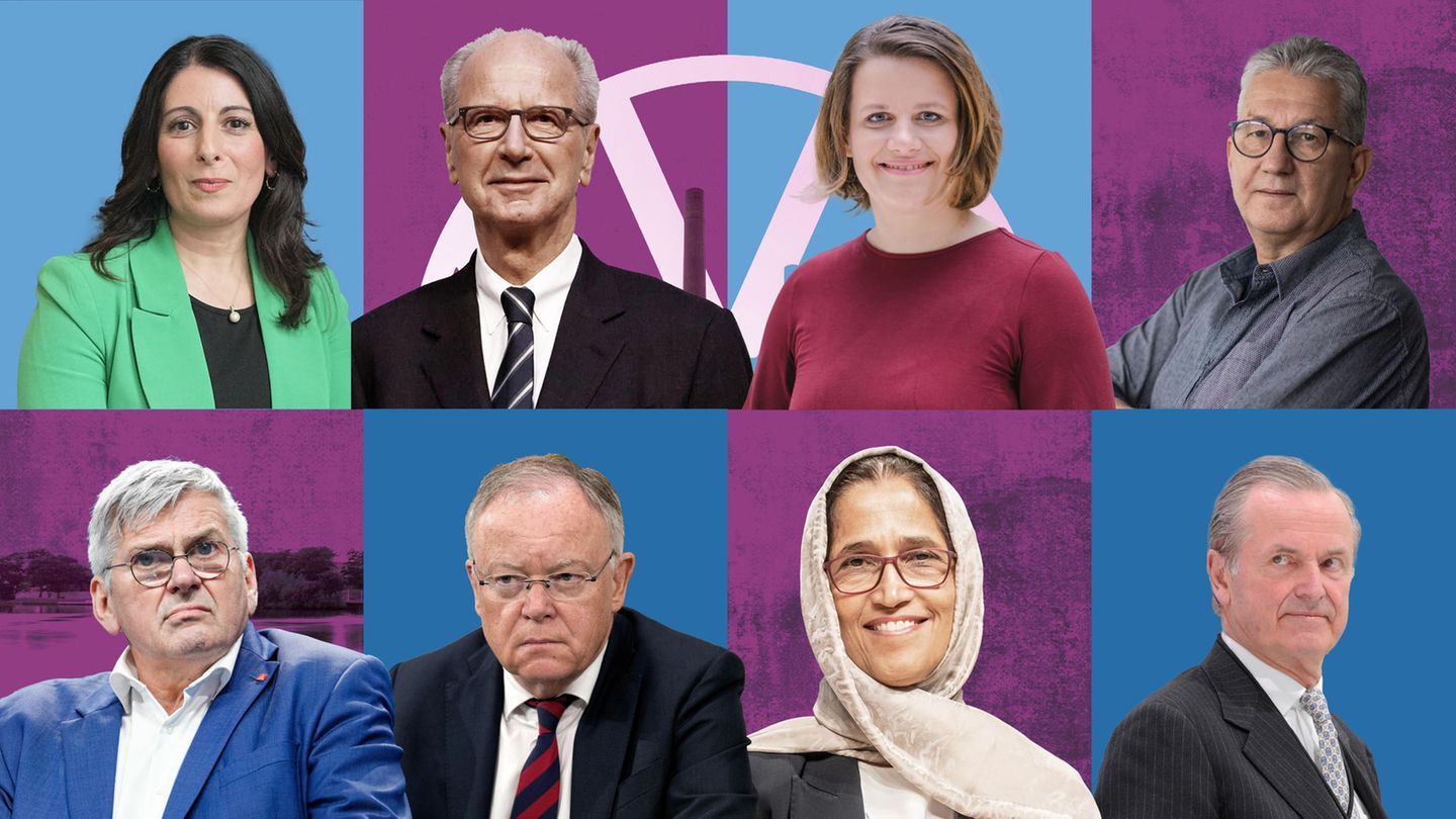 Zu sehen sind sechs Personen, die bei VW als Aufsichtsräte über die Zukunft von VW entscheiden.