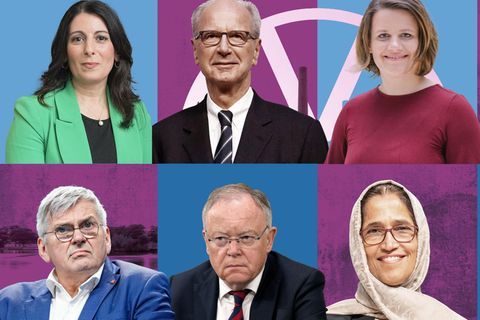 Zu sehen sind sechs Personen, die bei VW als Aufsichtsräte über die Zukunft von VW entscheiden.