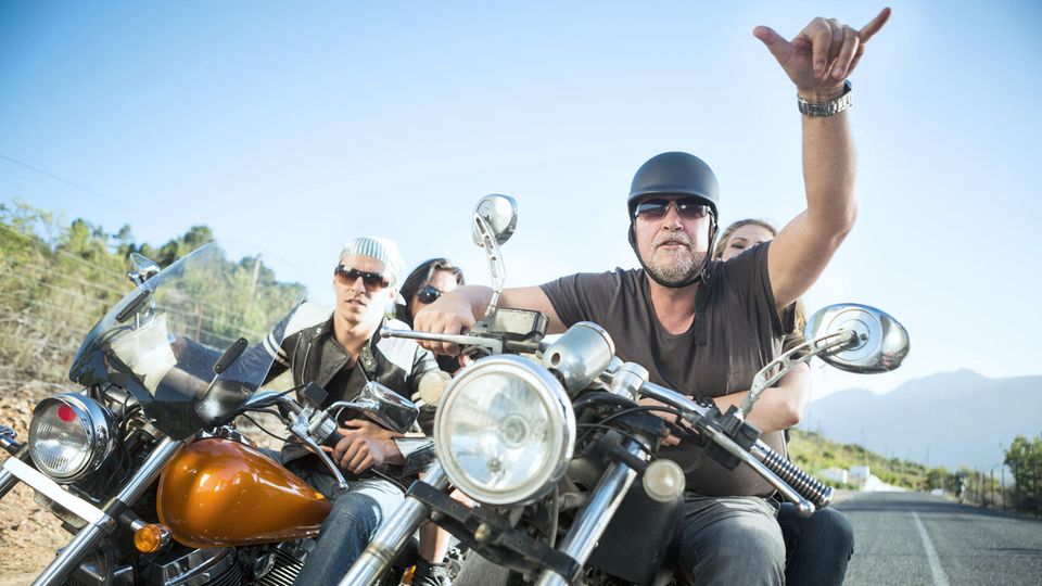 A few friends on two bikes A few friends on two bikes