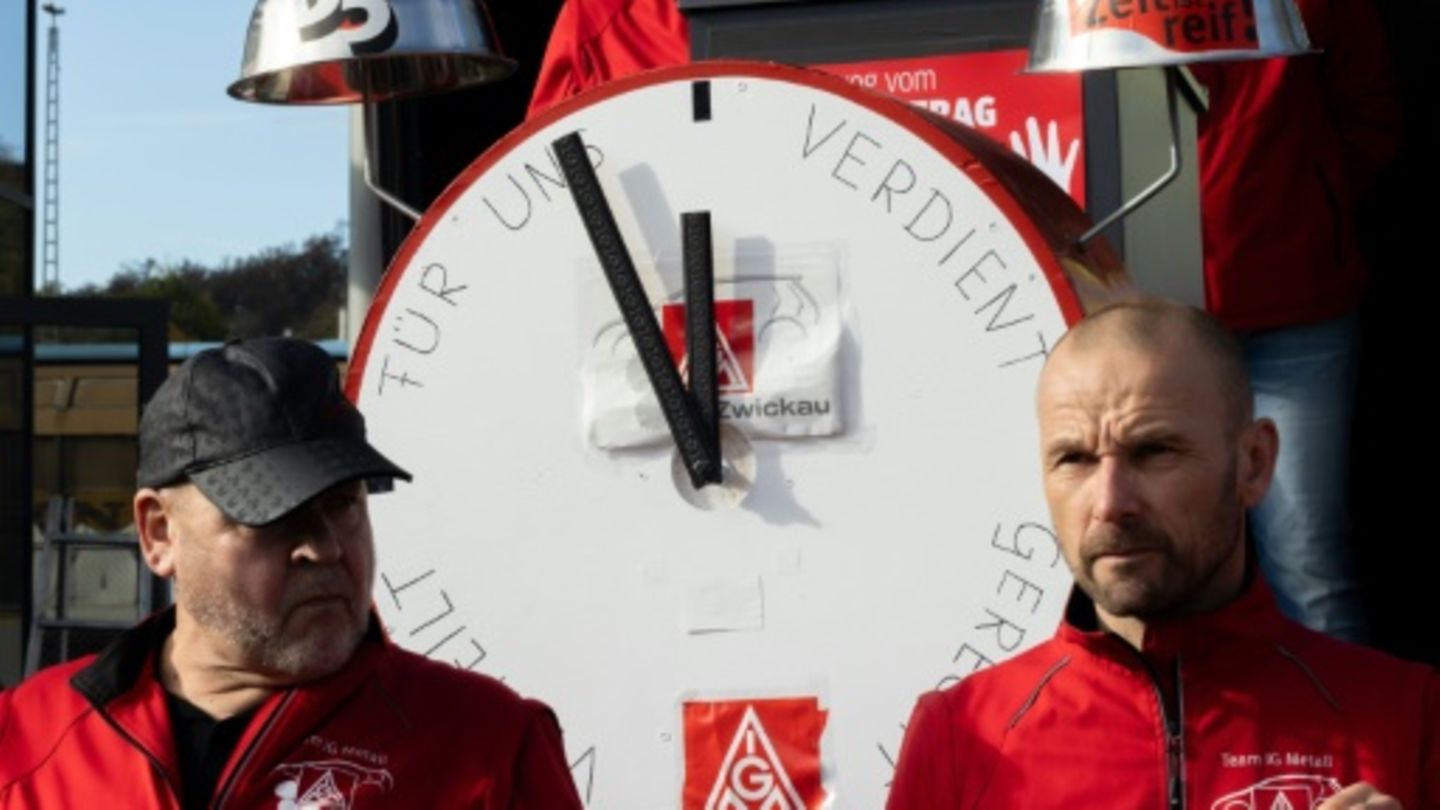Protestierende VW-Gewerkschafter
