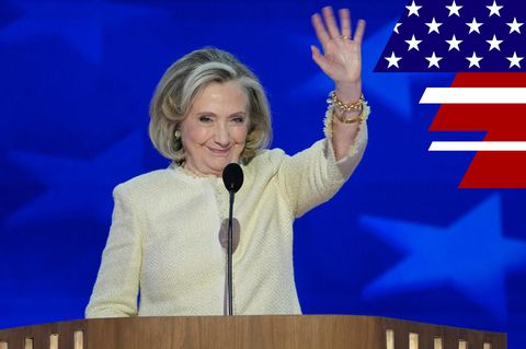 Kämpferin für Kamala Harris: Hillary Clinton beim Parteitag der Demokraten in Chicago