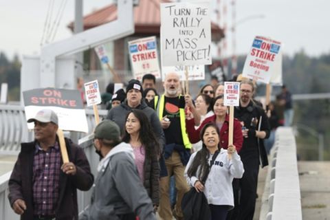 Nach einer Streikkundgebung im Oktober in Seattle
