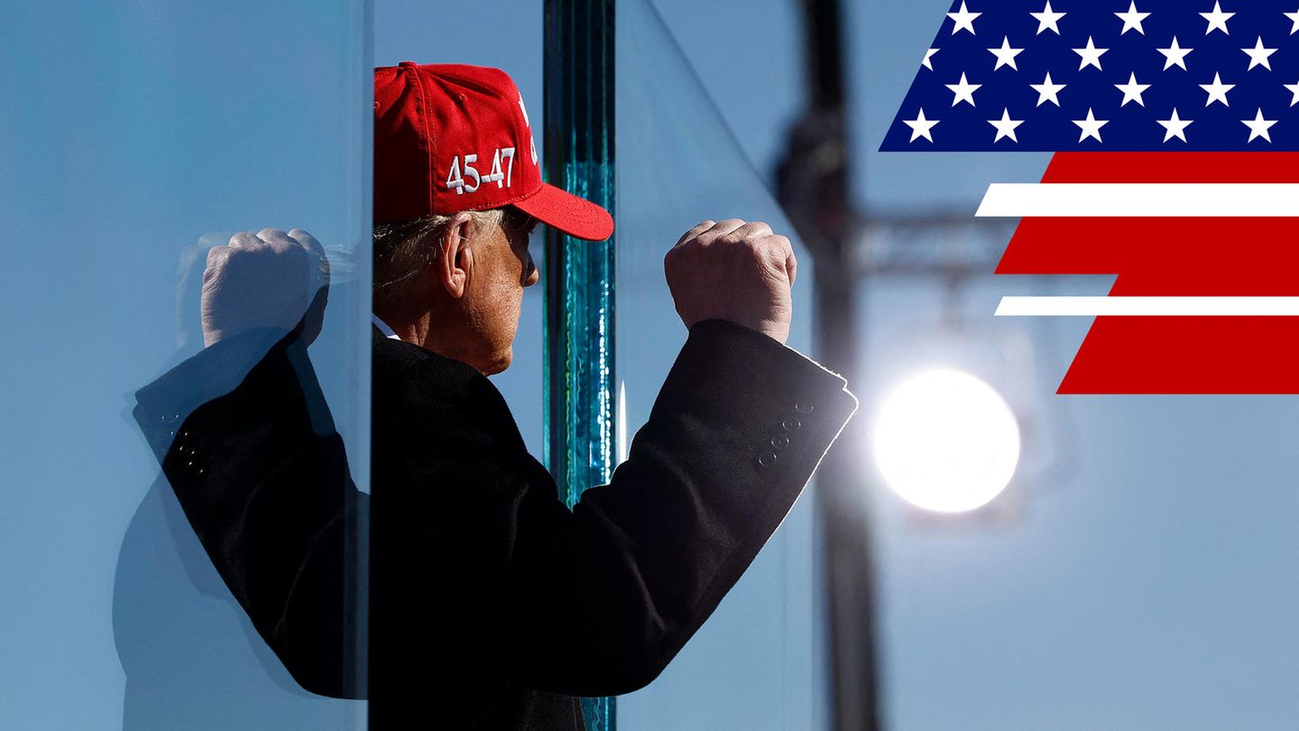 US Wahl Donald Trump bei einem Wahlkampfauftritt in Lititz, Pennsylvania, am 03. November