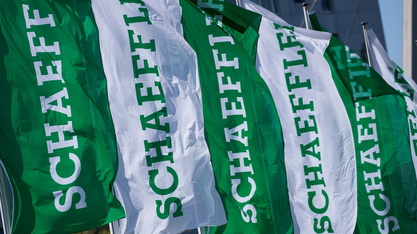 Fahnen mit dem Schriftzug der Schaeffler AG
