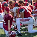 Nach einem Collage Footbal Spiel