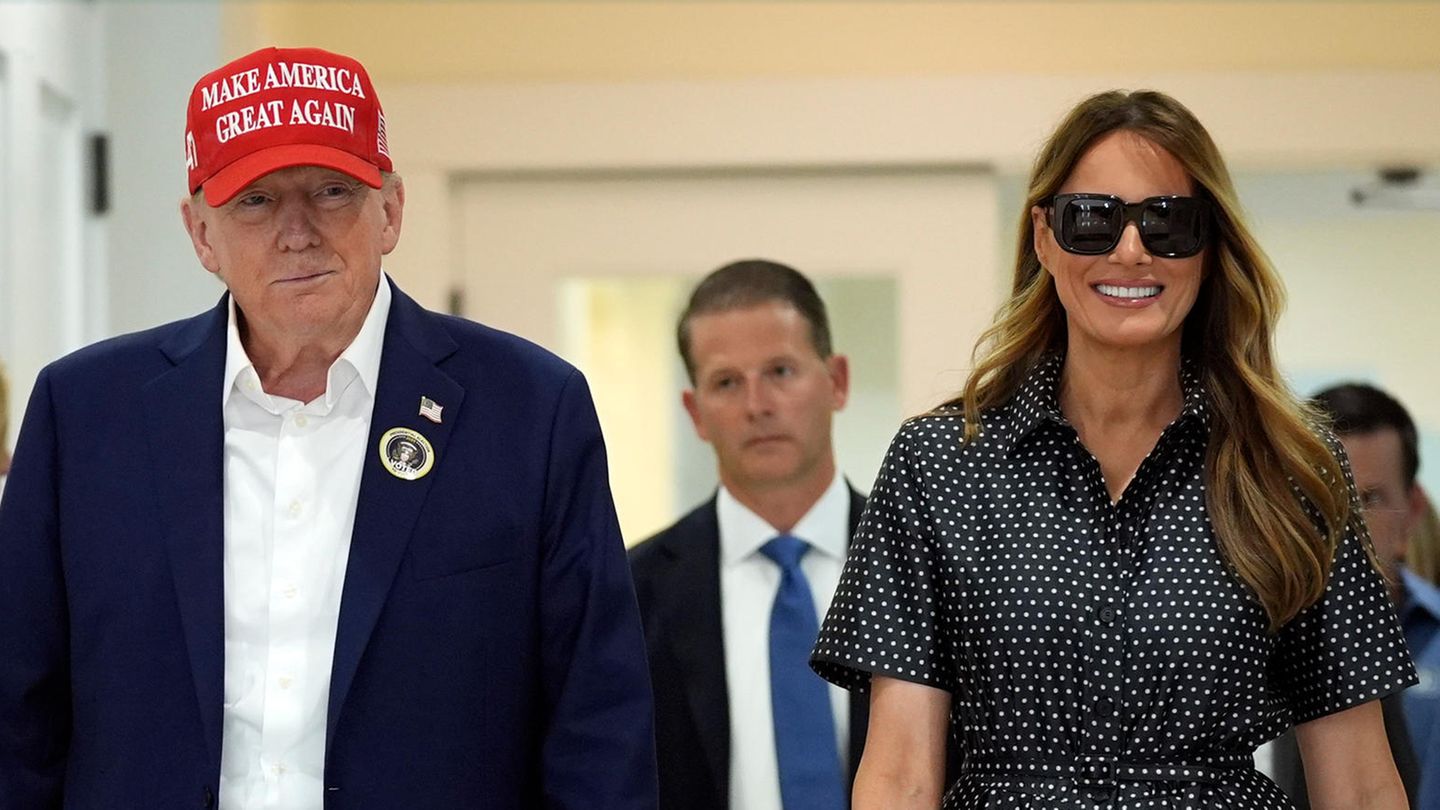 Melania Trump und Donald Trump bei ihrer Stimmabgabe zur US-Wahl 2024