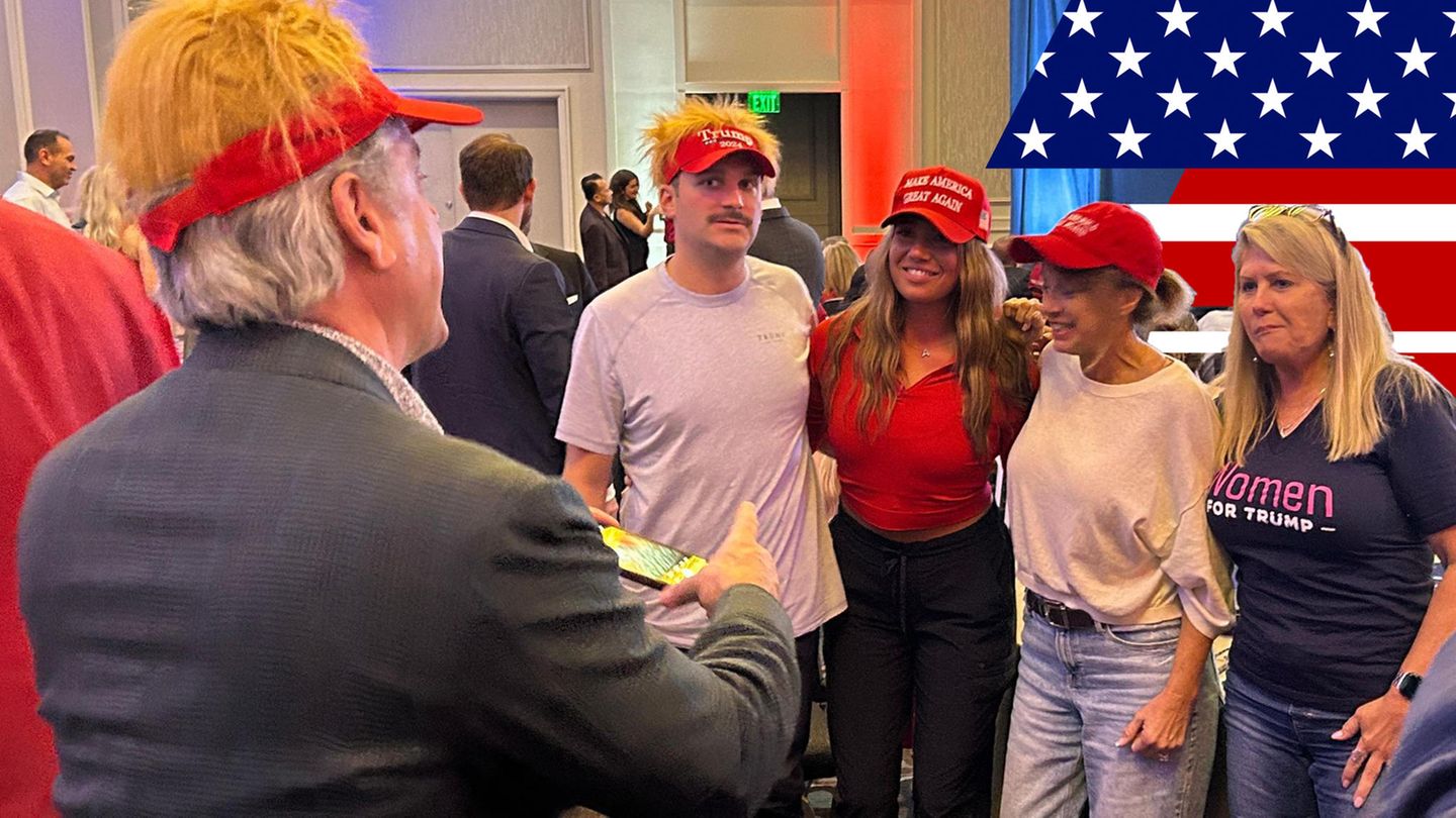 US Wahl Eine Mischung aus Karneval und Geburtstagsfeier: Anhänger von Donald Trump feiern in Georgia