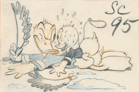 Donald Duck schaut einem seine Neffen tief in die Augen