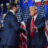 Diese beiden werden bald ins Weiße Haus einziehen: Vizepräsidentschaftskandidat J.D. Vance und Donald Trump beim Handshake