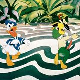 Donald Duck auf dem berühmten Straßenmosaik an der Copacabana