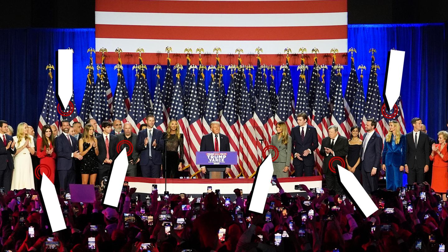 Donald Trump: Who was on stage during his election victory speech