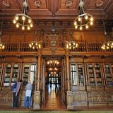 Bibliothek mit Holzvertäfelung, Villa Hügel, ehemaliger Wohnsitz der Familie Krupp