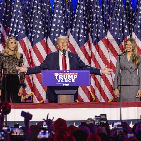 Donald Trump at the Republican election party in the Palm Beach Convention Center