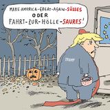 Pünktlich zu Halloween liegen beide Kandidaten in den Umfragen nahezu gleichauf: 48,1 Prozent für Harris, 48,4 Prozent für Trump