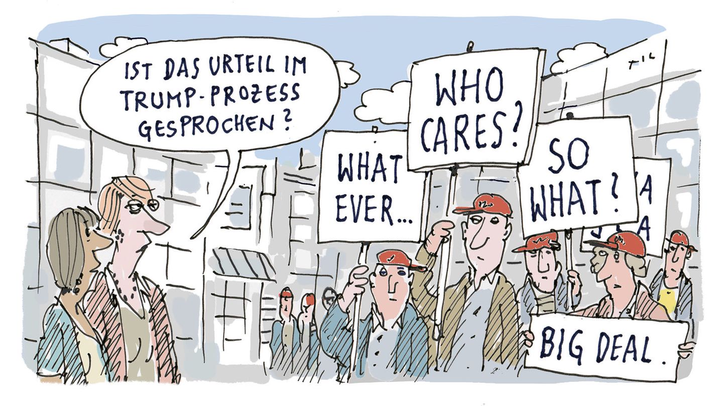 Im Verfahren um eine mögliche Schweigegeldzahlung an den Pornostar Stormy Daniels sprachen die zwölf Geschworenen Trump im Mai 2024 in allen Anklagepunkten schuldig. Das Strafmaß wird jedoch erst nach der US-Wahl bekannt gegeben