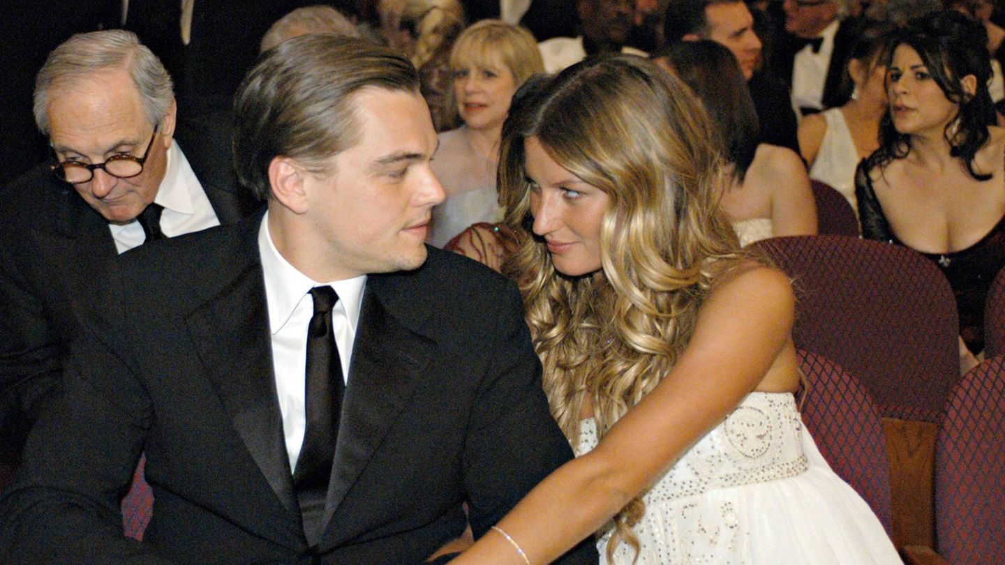Welch schönes Paar! DiCaprio und seine Freundin, das Supermodel Gisele Bündchen, im Publikum bei einer Preisverleihung