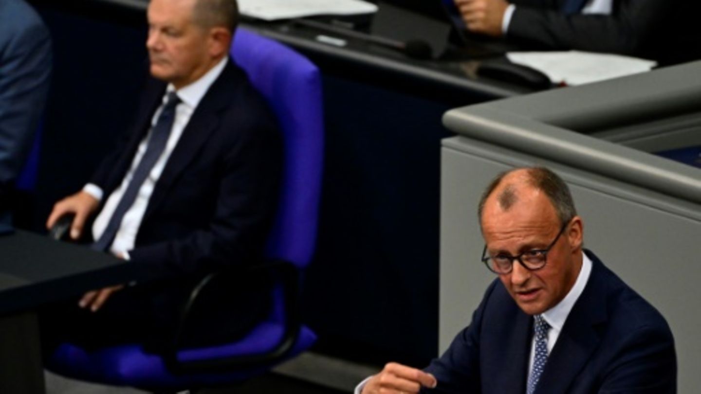 Merz und Scholz im Bundestag